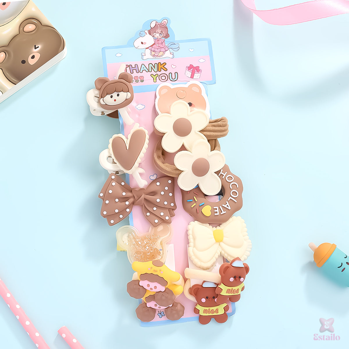 Mocha Hair Accessories Combo for Kids