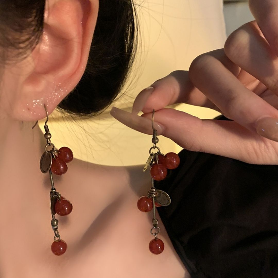 Summer Orchard Cherry Drops Earrings