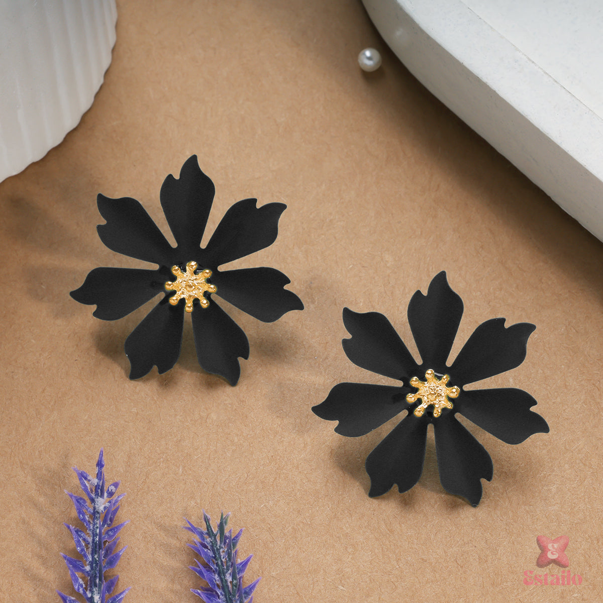 Dark Blossom Studs Earring