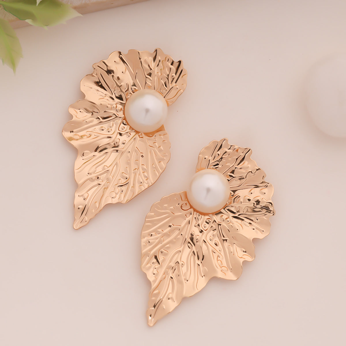 Pearl Petal Statement Earrings