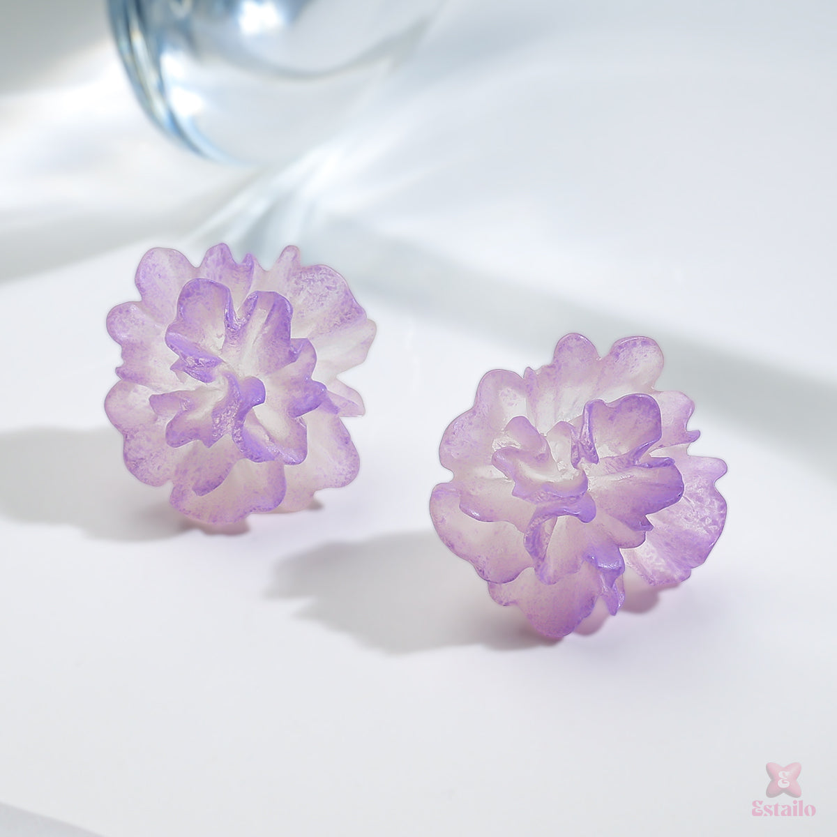 Purple Rose Studs Earrings