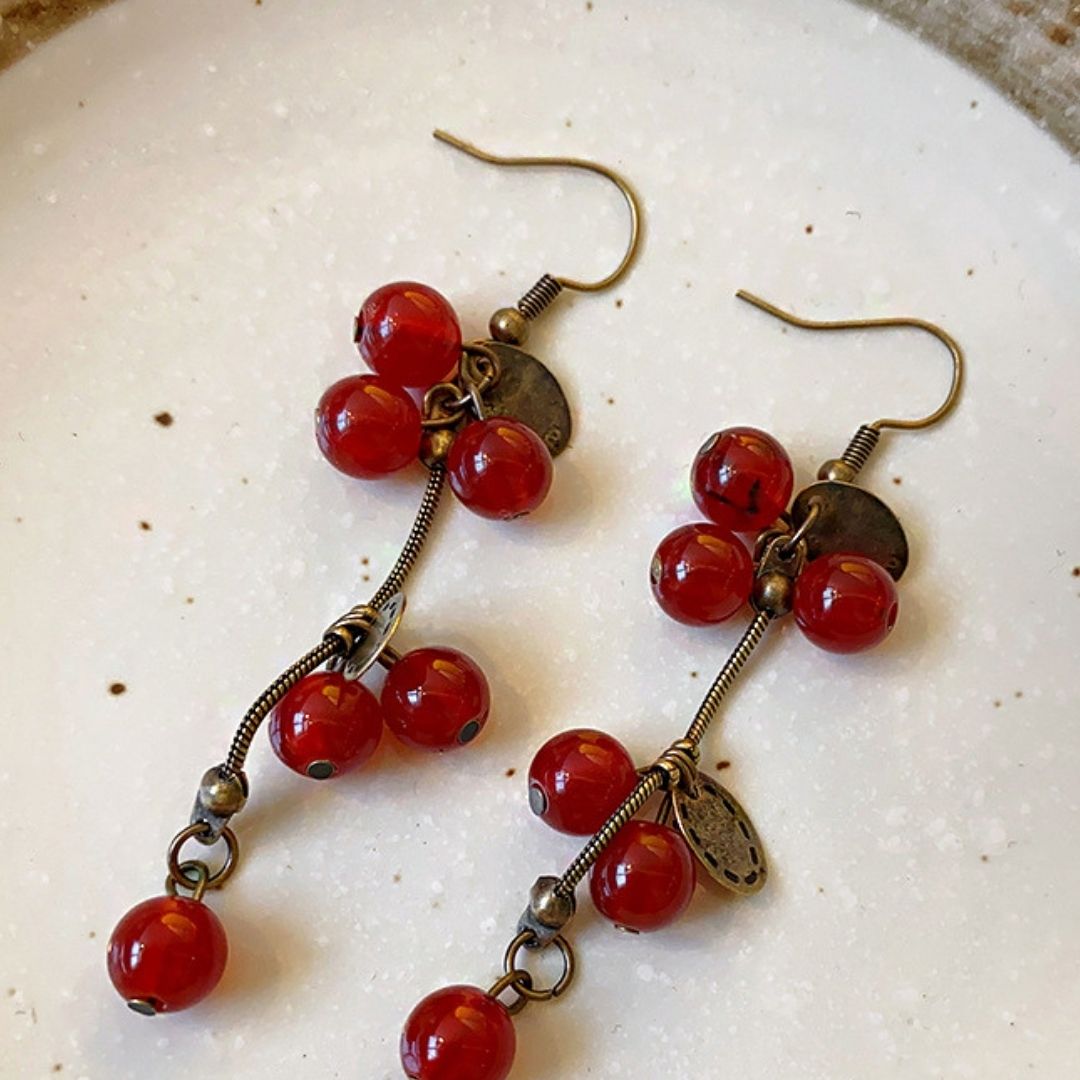 Summer Orchard Cherry Drops Earrings