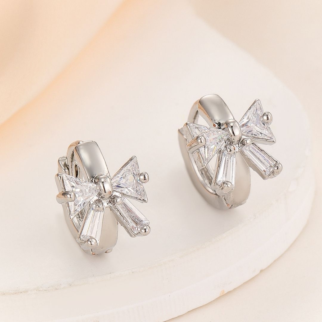 Silver Bowknot Earrings