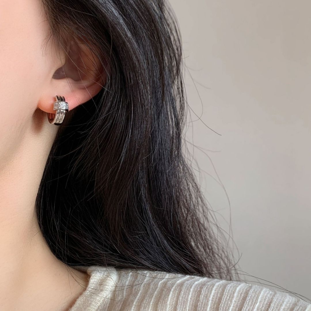 Dual Element Hoops Earrings