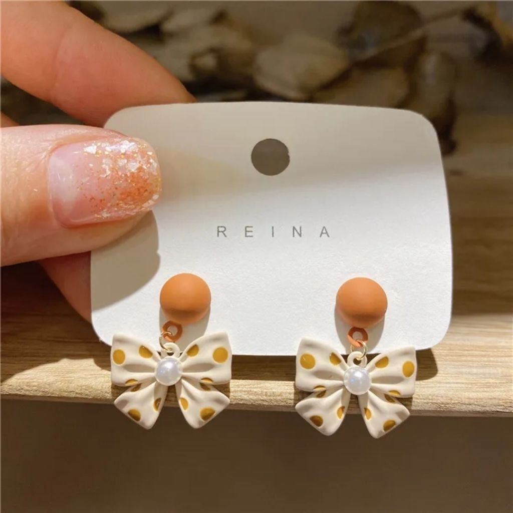 Polka Bow Drops Earrings