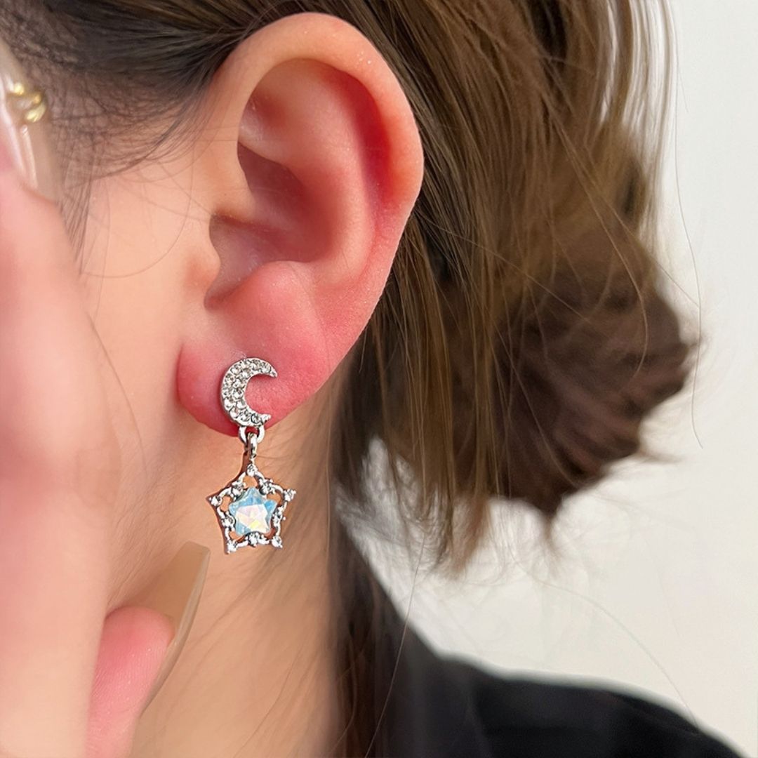 Stardust Crescent Drops Earrings
