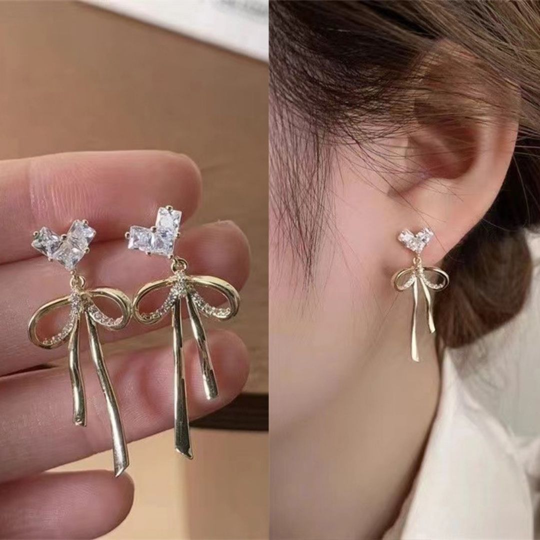 Gilded Crystal Knot Earrings