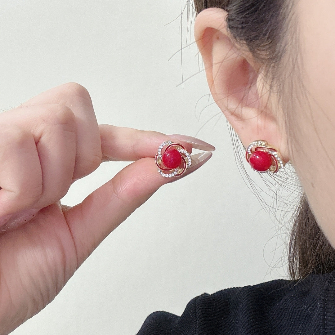 Regal Red Twists Earrings