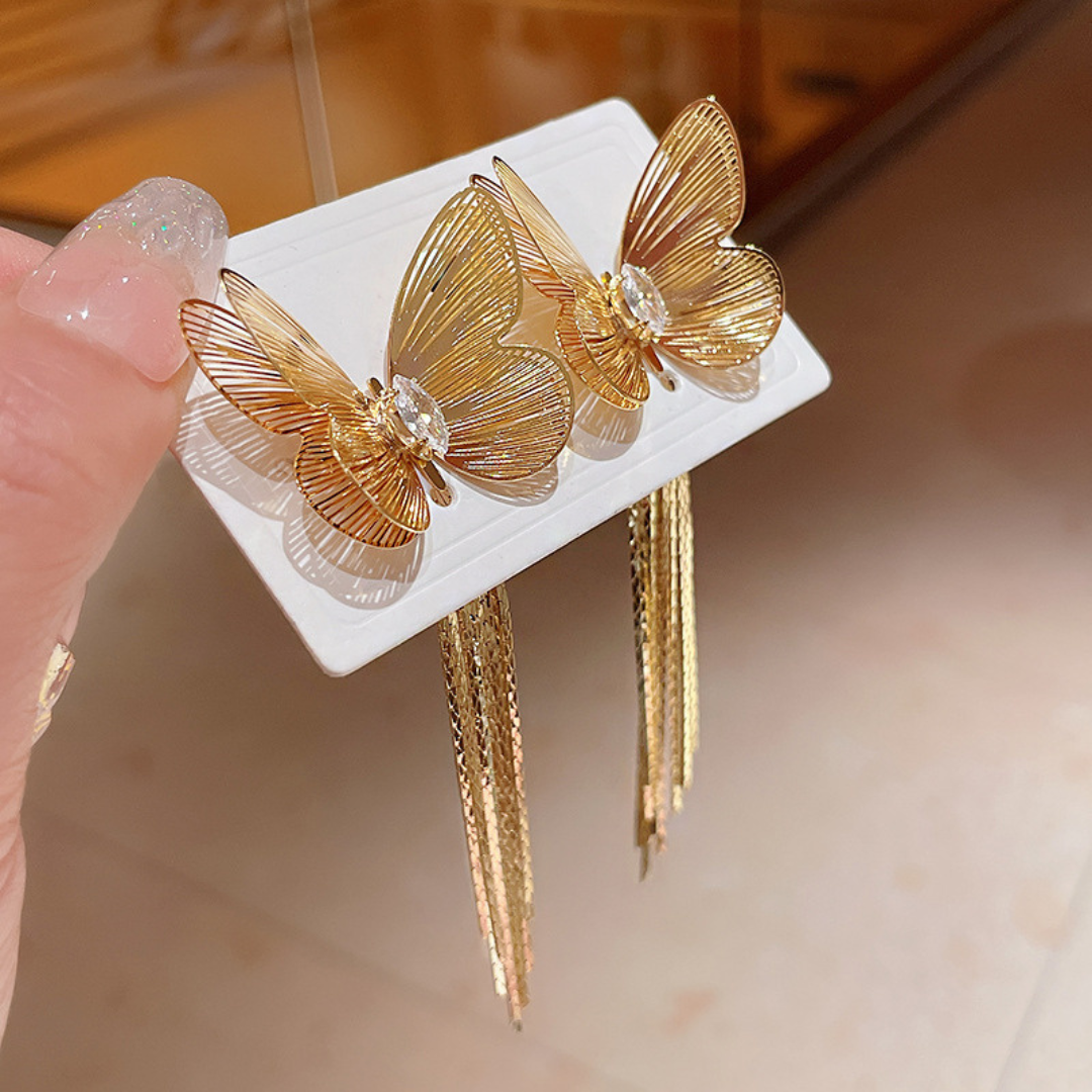 Shinning Butterfly Long Chain Earring