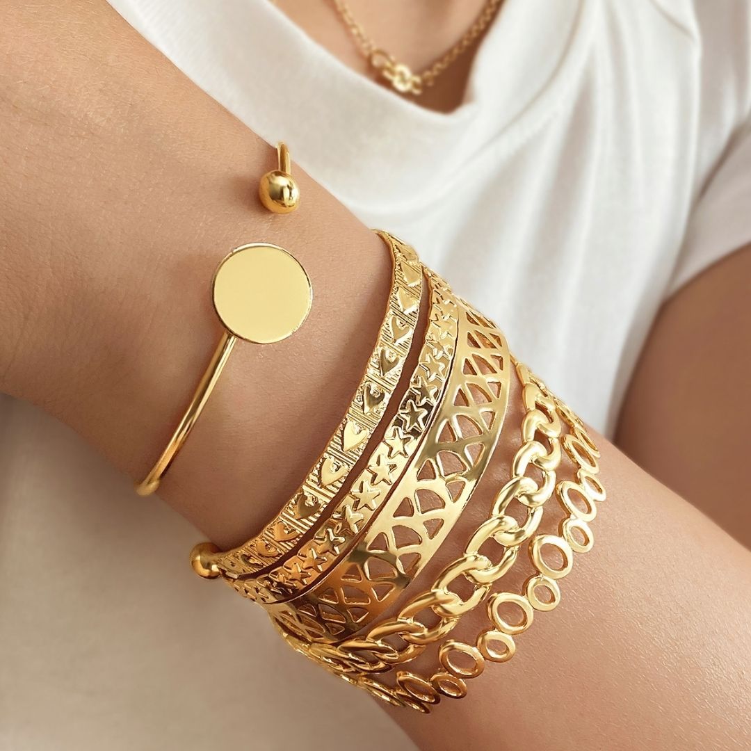 Starlight Geometric Stack Bracelet
