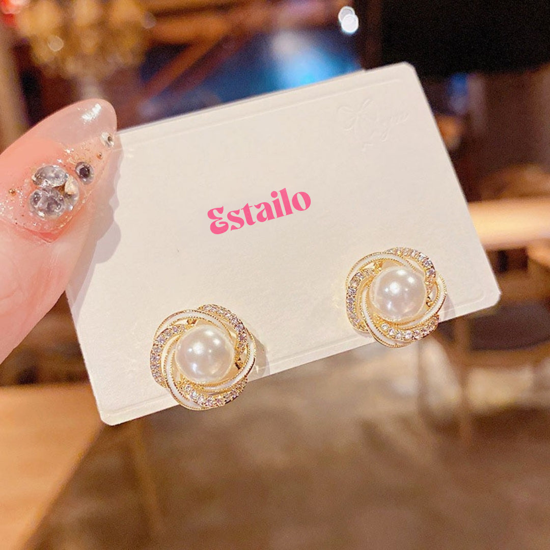 Pearl Vortex Studs Earrings