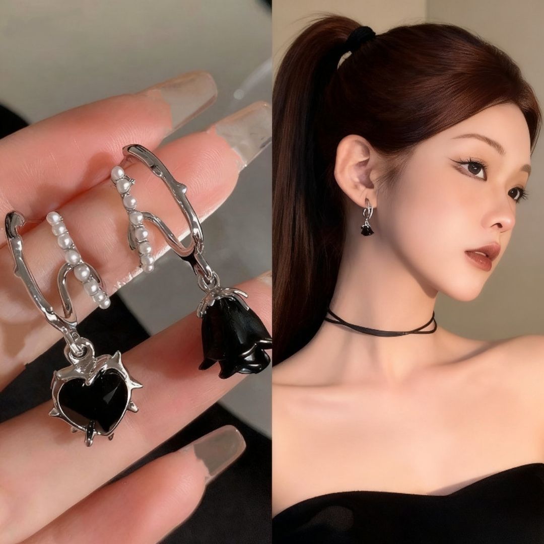 Midnight Rose Drops Earrings