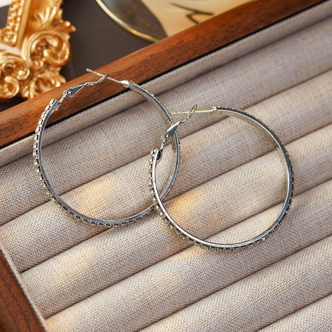 Dazzling Pave Hoop Earrings