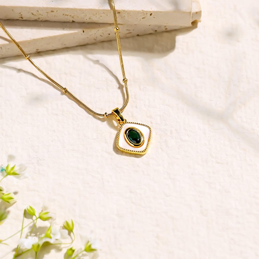 Golden Geometric Necklace