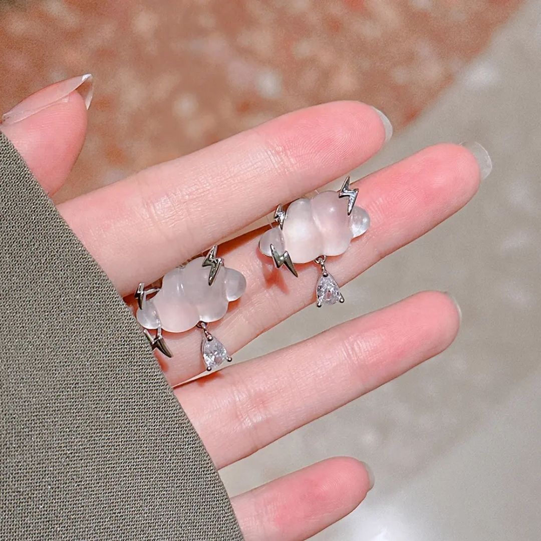 Cloud Thunder Hoops Earrings