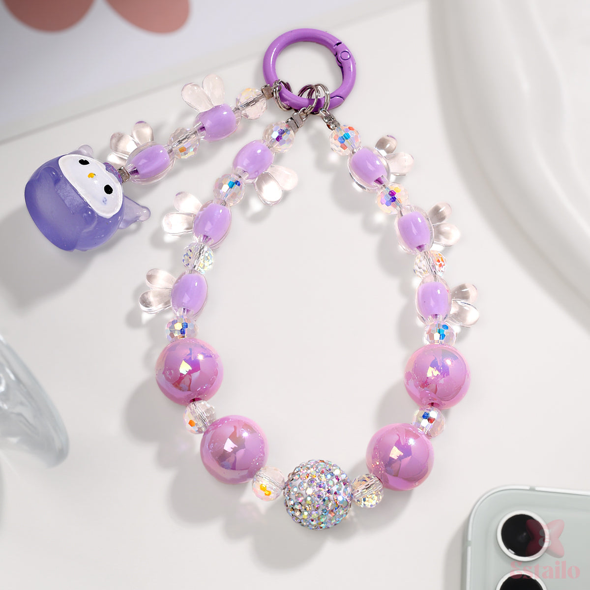 Glitzy Orb Phone Charm