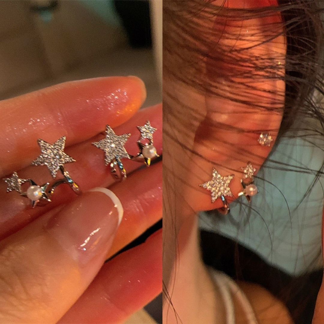 Celestial Dewdrop Stars Earrings