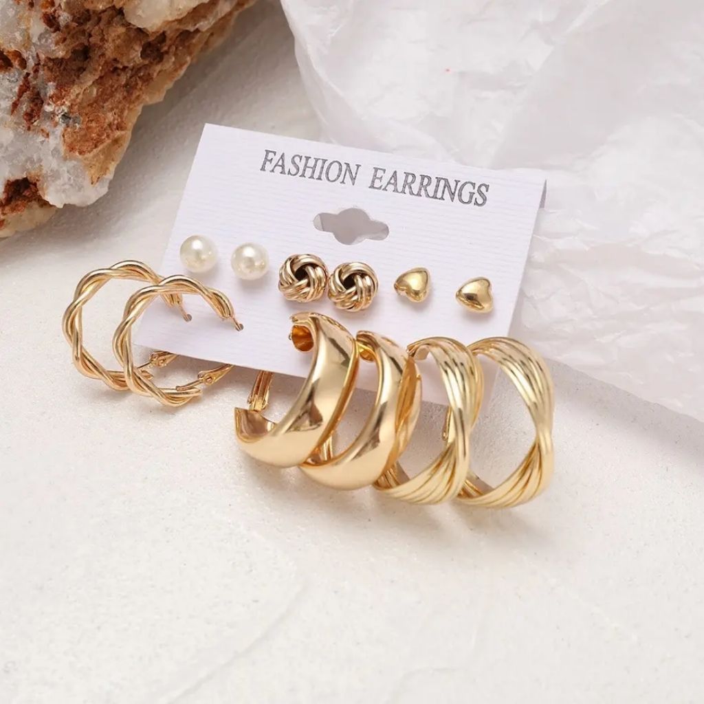 Glossy Halo Earrings Combo