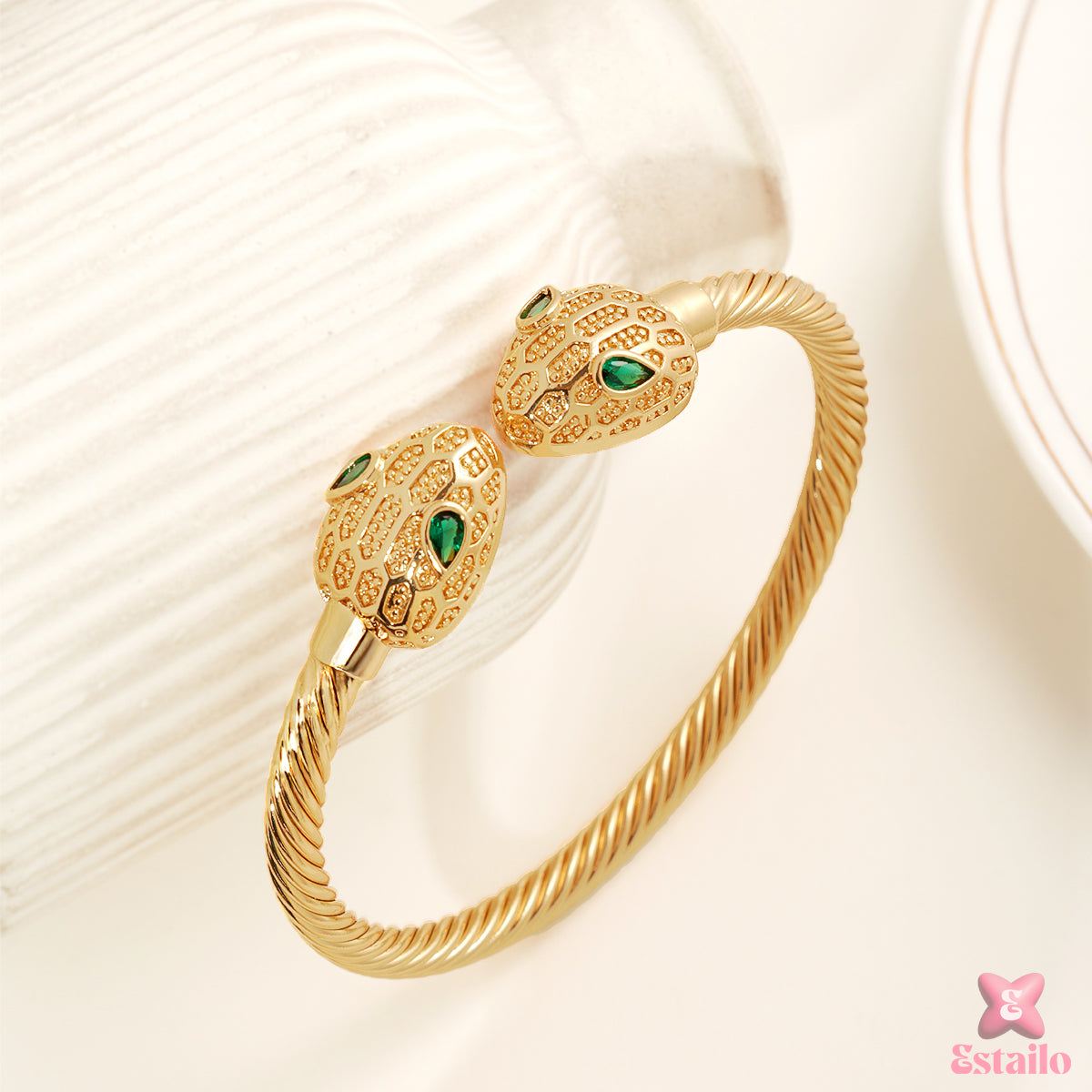 Serpent's Charm Cuff Bracelet