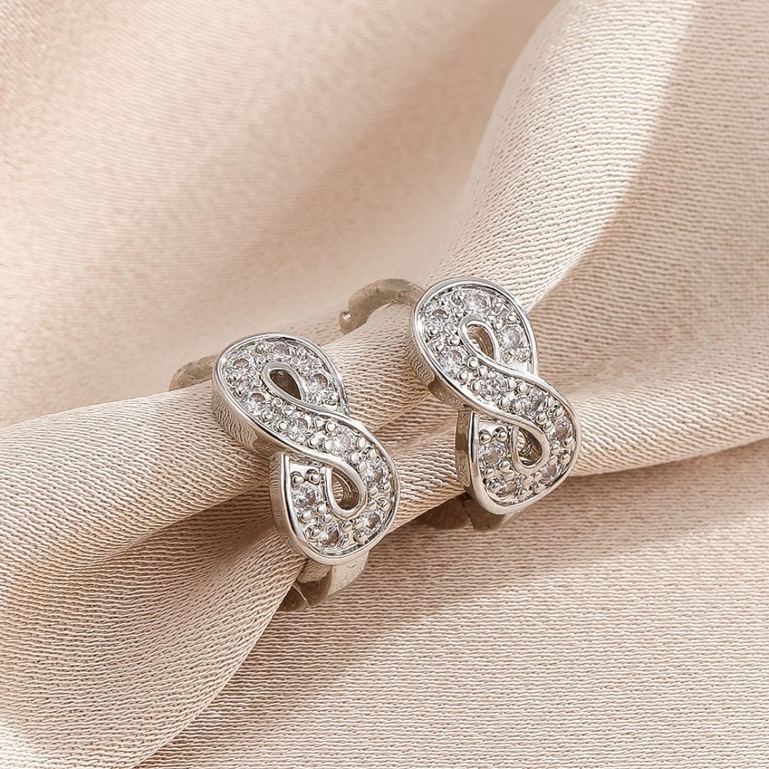 Sterling Infinity Hoops Earrings