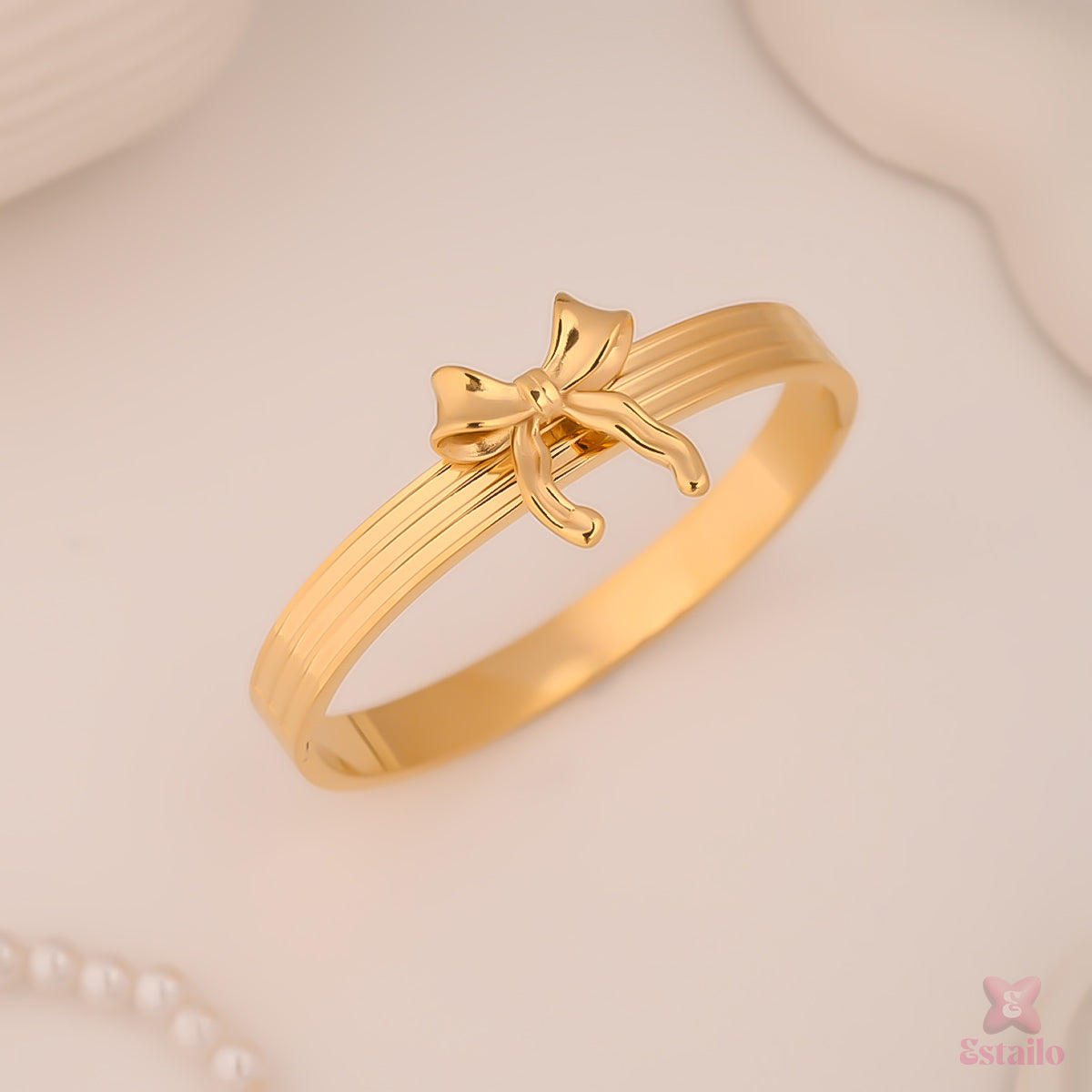 Golden Bow Luxe Statement Bracelet