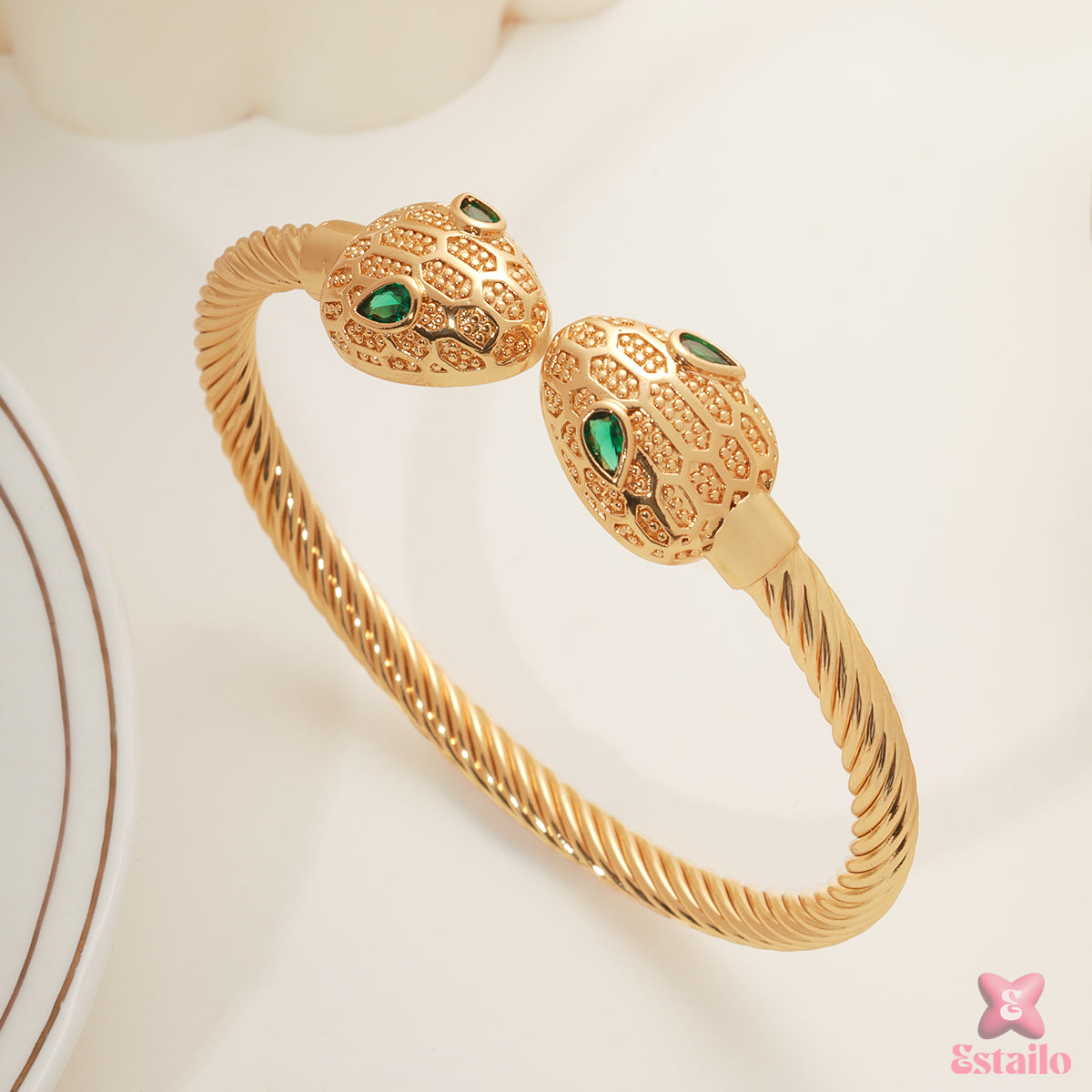 Serpent's Charm Cuff Bracelet