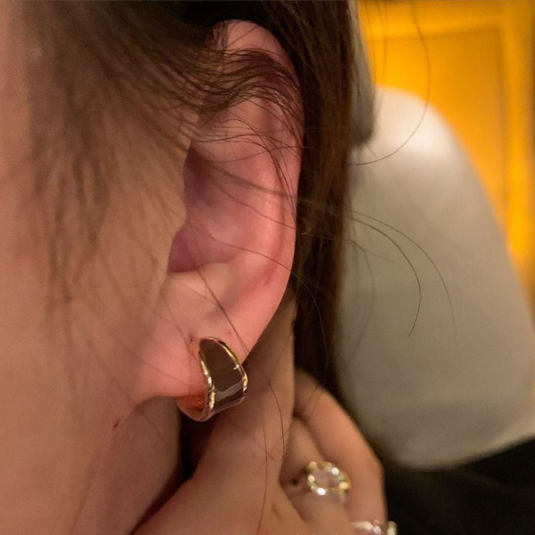 Retro Ripple Hoops Earrings