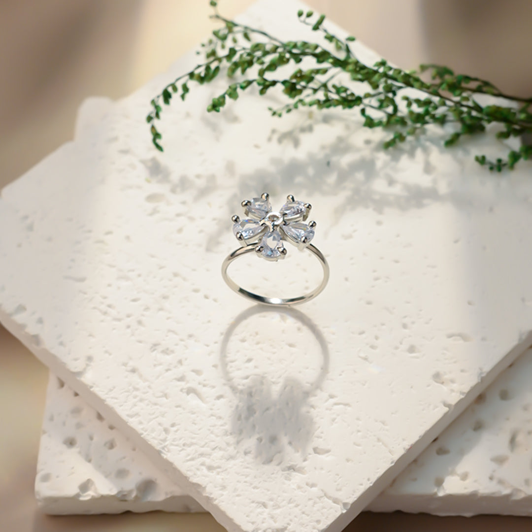 Eternal Silver Petals Ring