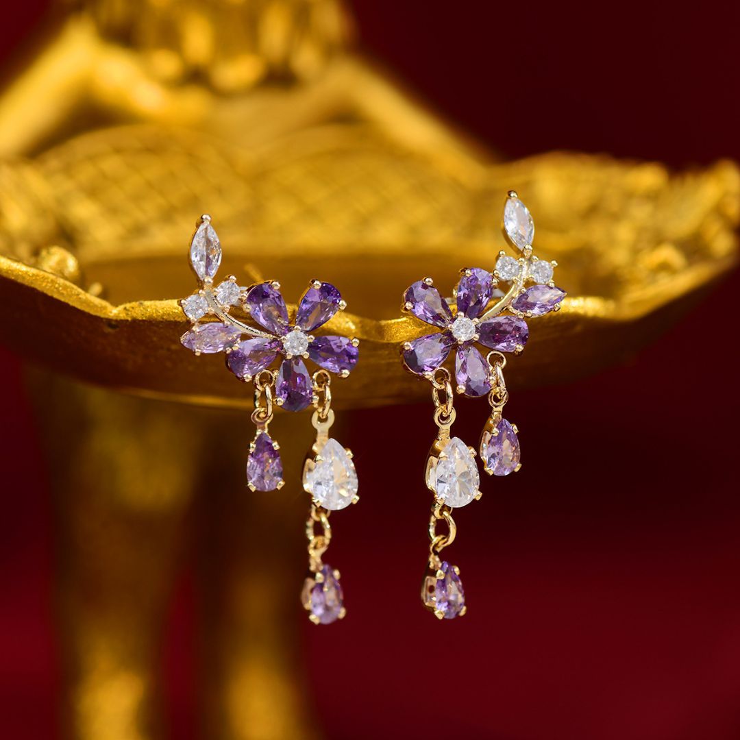 Regal Orchid Zircon Earrings