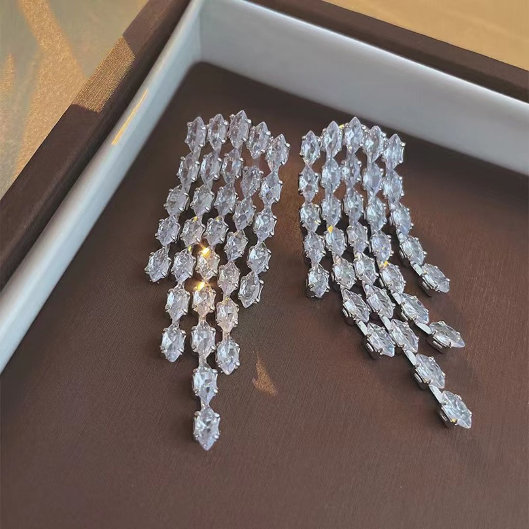 Glimmering Icicle Drop Earrings