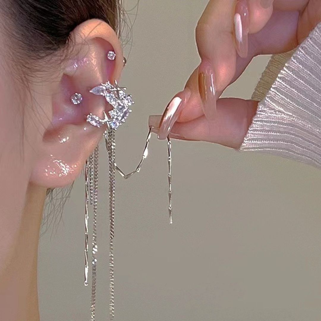Moonlit Droplet Ear Cuff Earrings