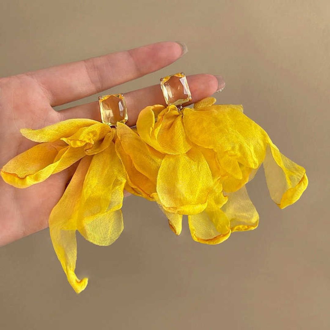 Canary Floral Statement Earrings