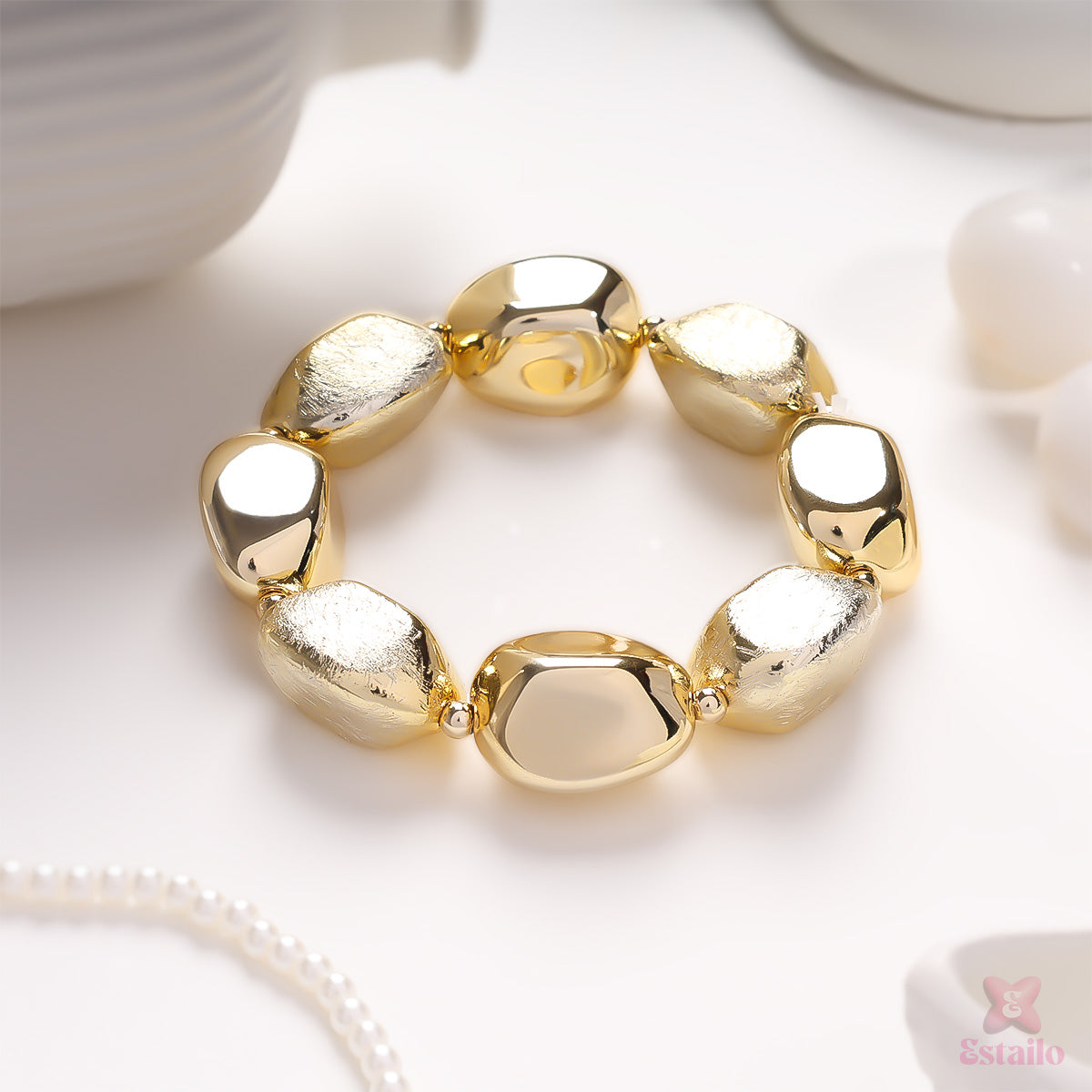 Ethereal Gold Statement Bracelet