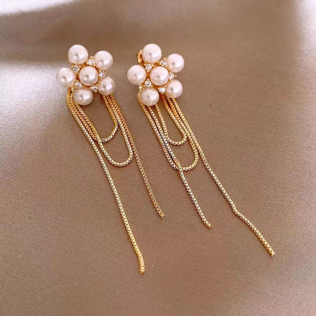 Graceful Pearl Floret Earrings
