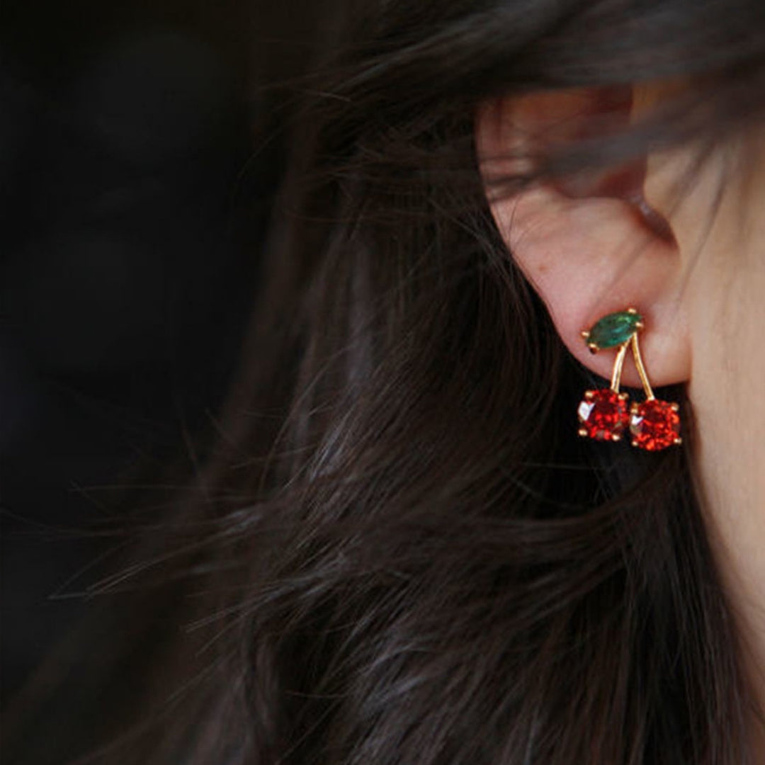 Cherry Glint Studs Earrings