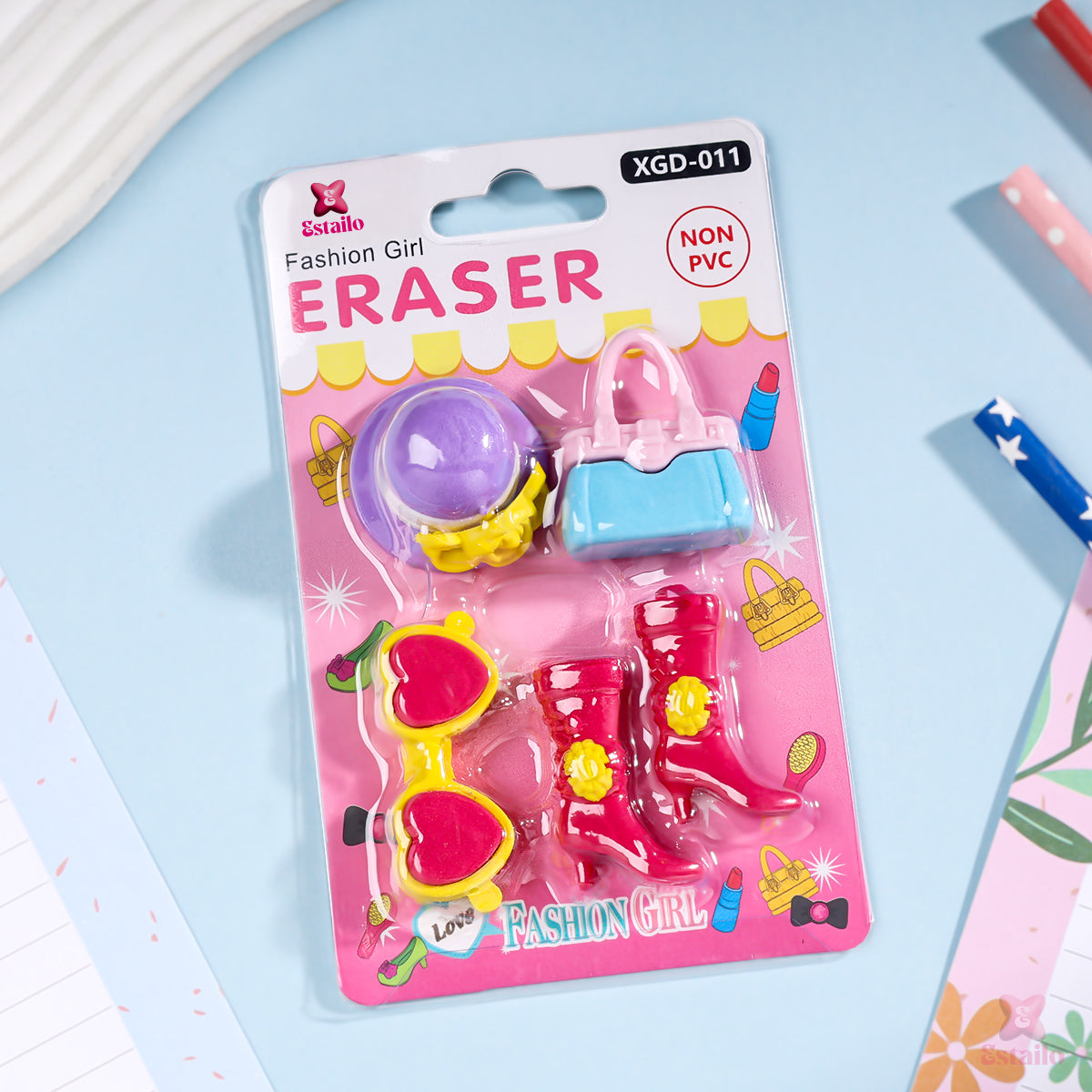 Fashion Girl Eraser Set