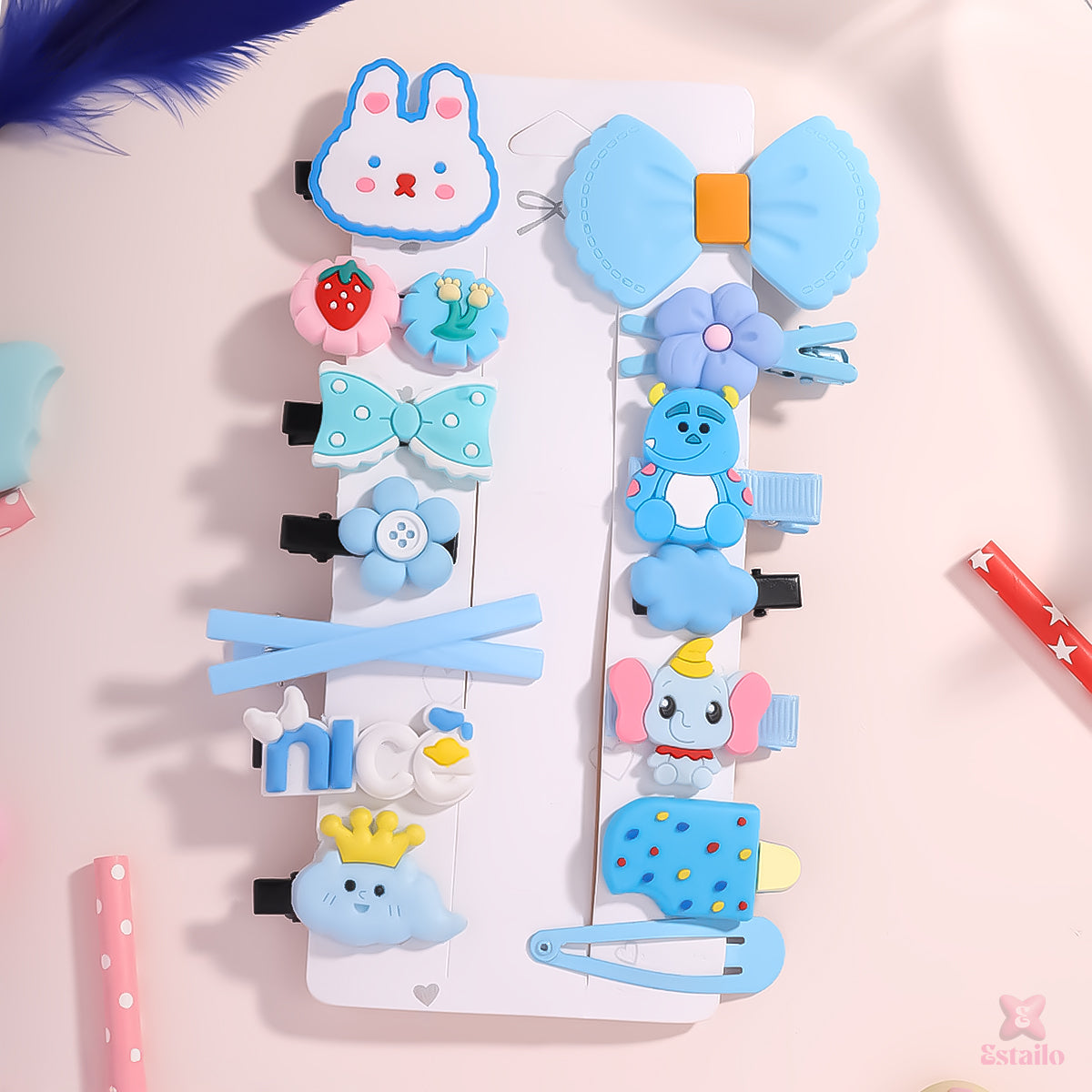 BabyBlue Bliss Hair Clips Combo for Kids