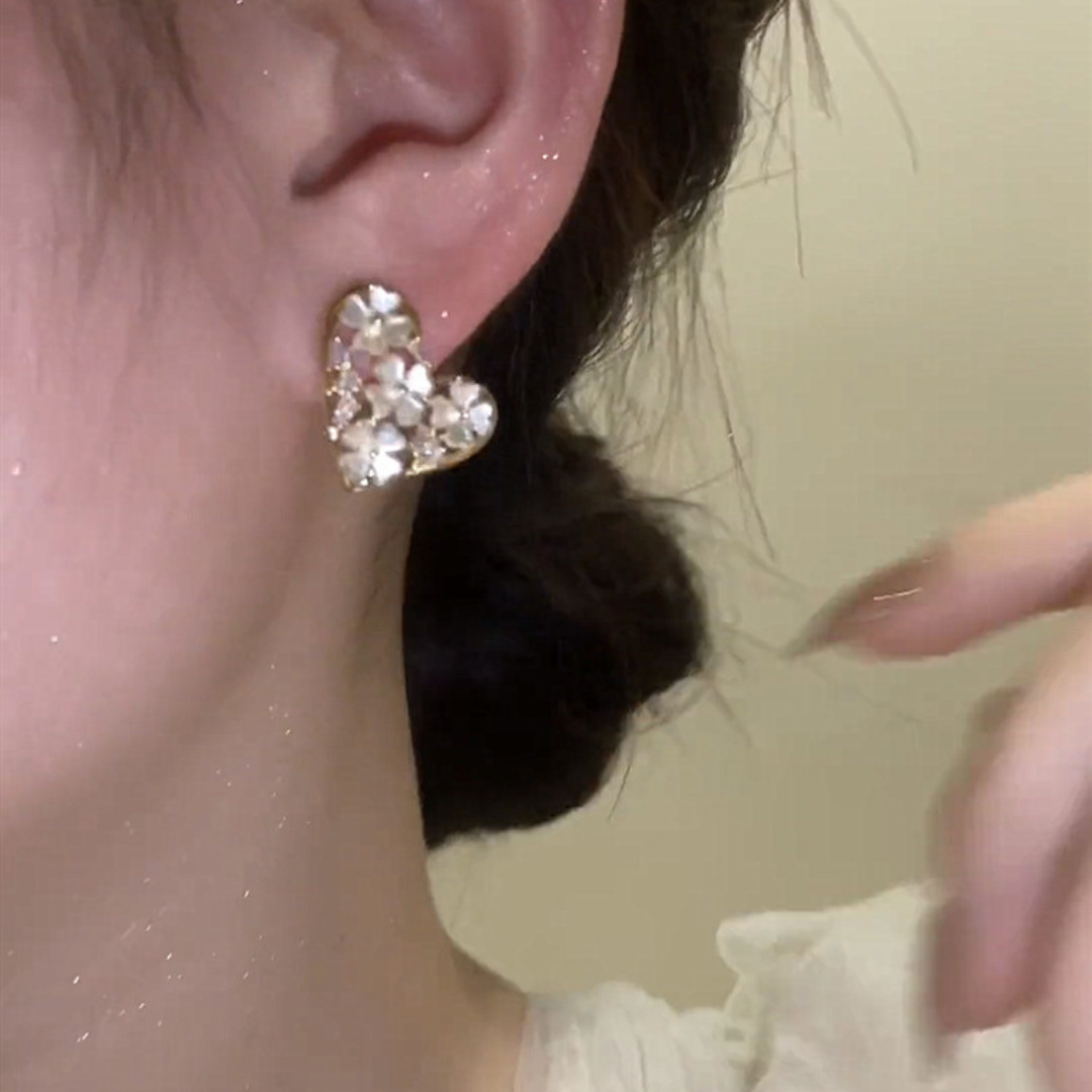 Heart Petal Stud Earrings