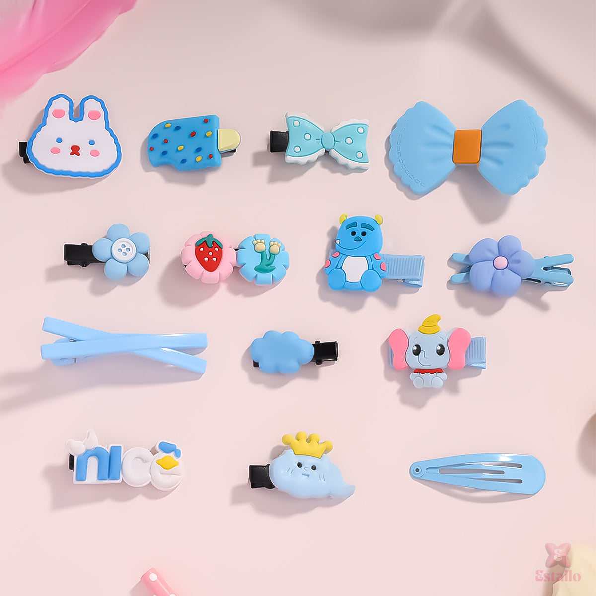 BabyBlue Bliss Hair Clips Combo for Kids