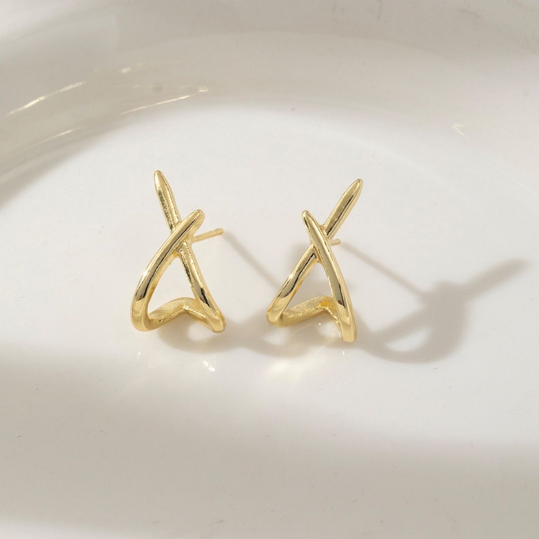 Linear Intersection Studs Earrings