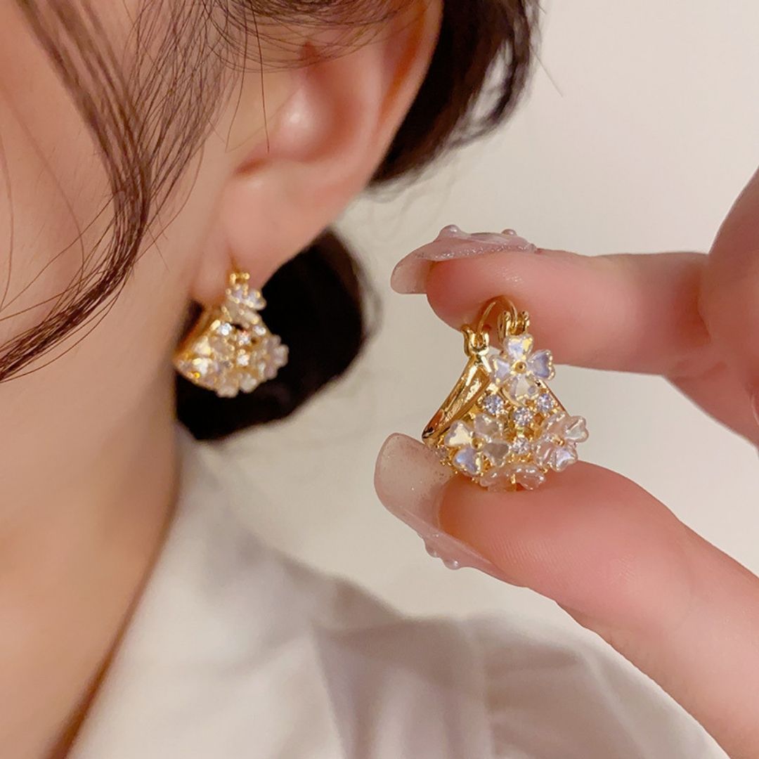 Moonlit Magnolia Hoop Earrings