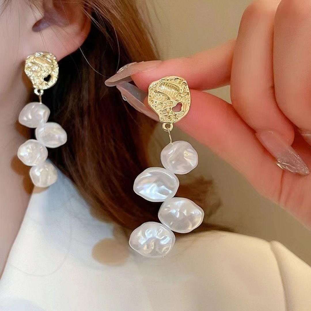 Sculpted Sea-Foam Dangles Earrings