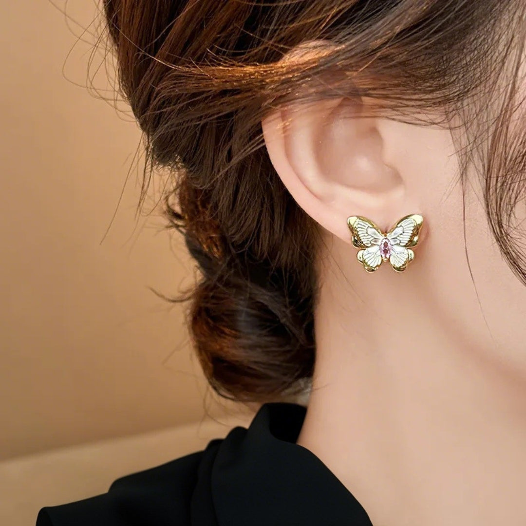 Golden Flutter Studs Earring