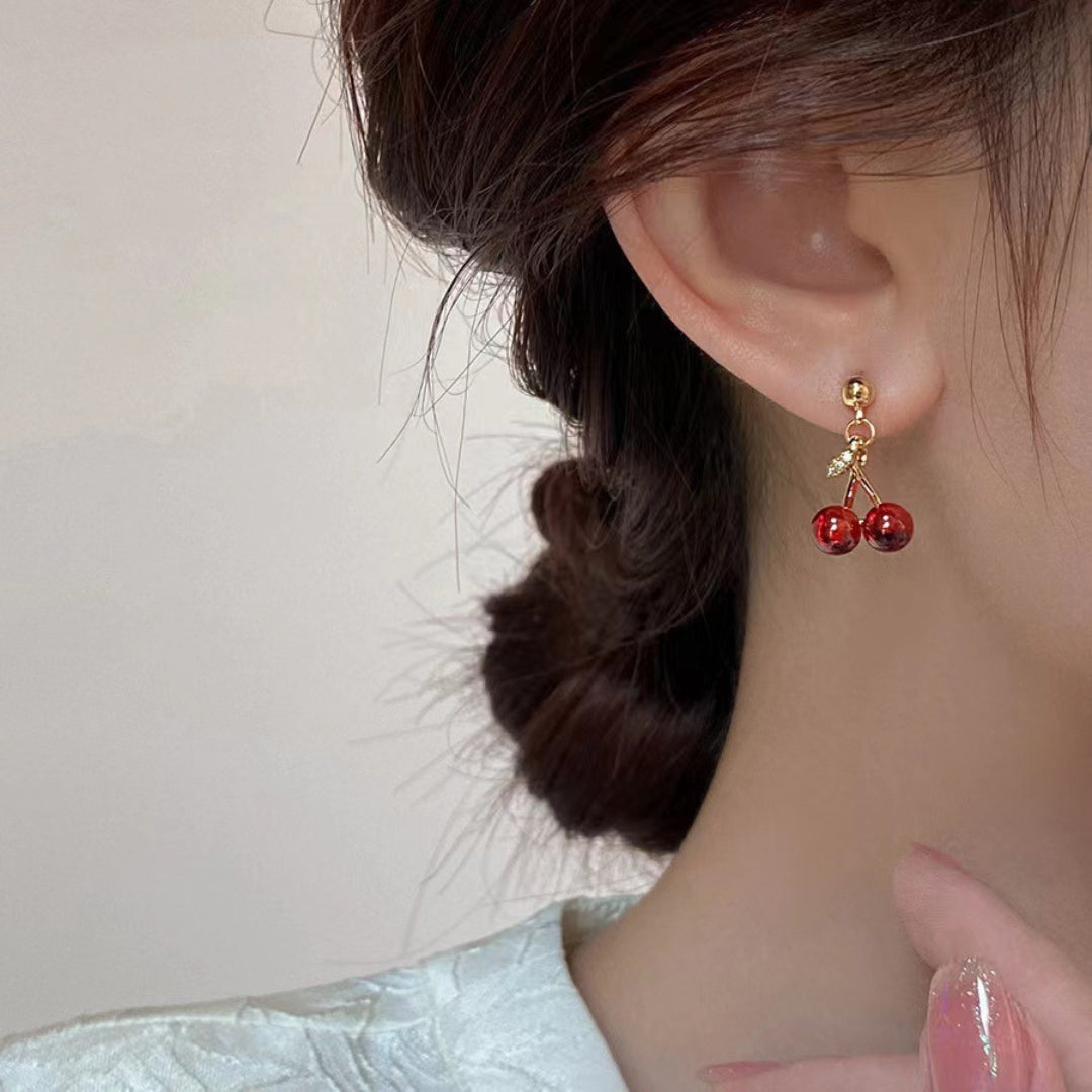 Cherry Charm Drops Earrings