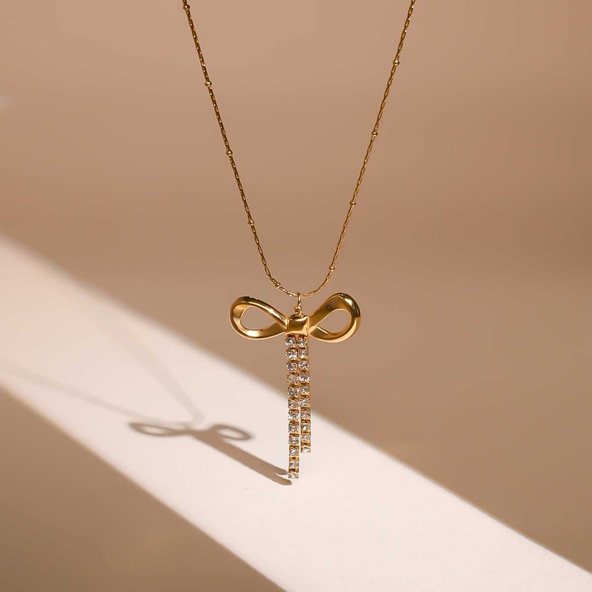 Bow Bling Drizzle Necklace