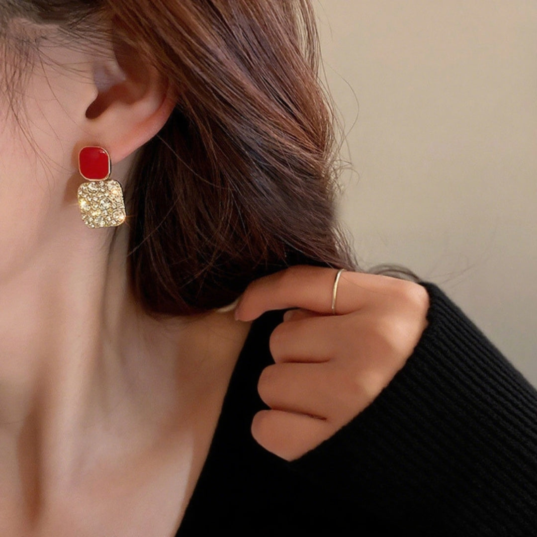 Duchess Red Crystal Drops Earring