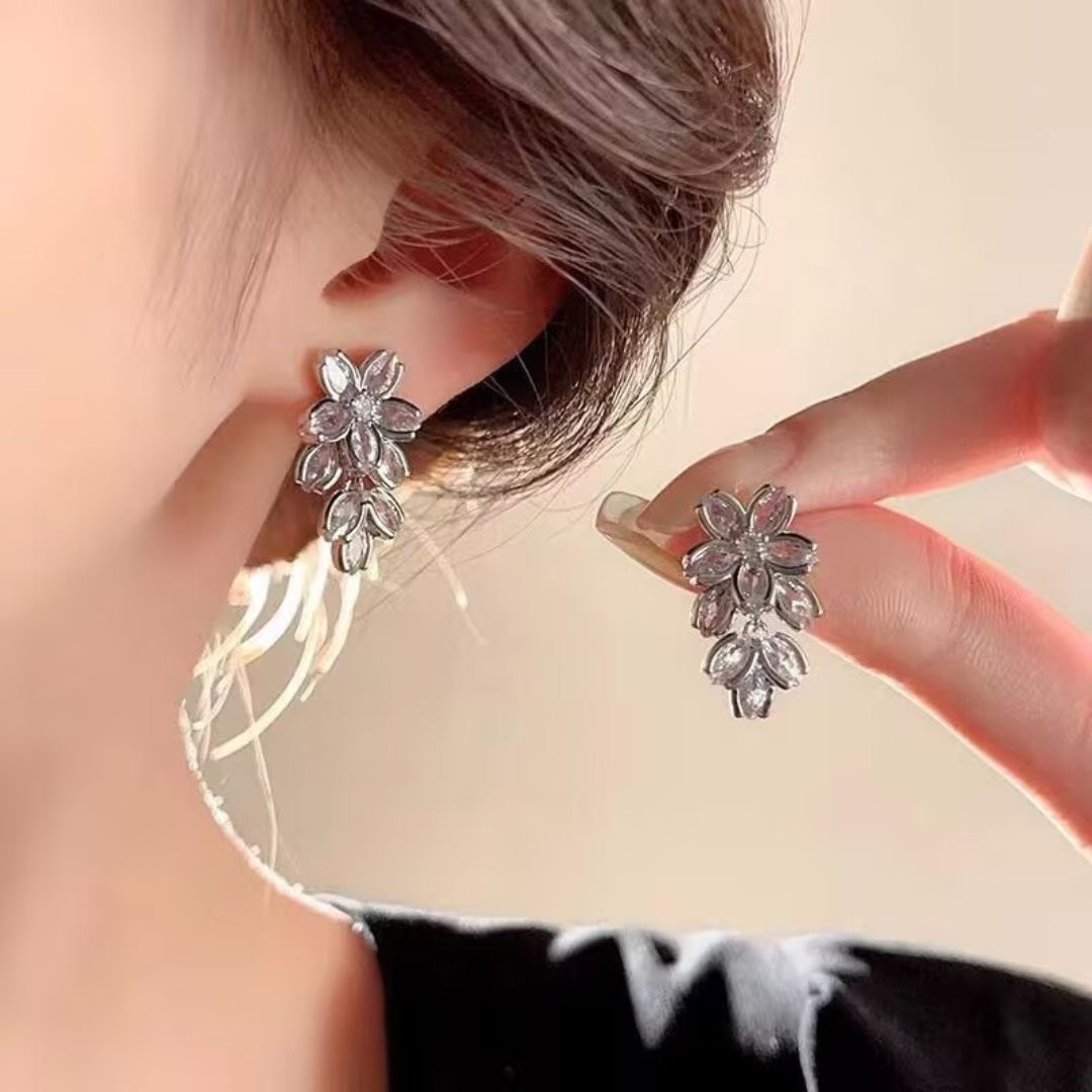 Crystal Bloom Drops Earrings