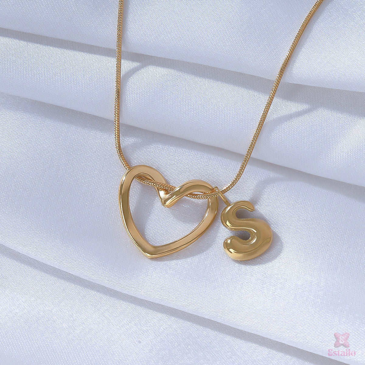 Heart & Letter Charm Necklace