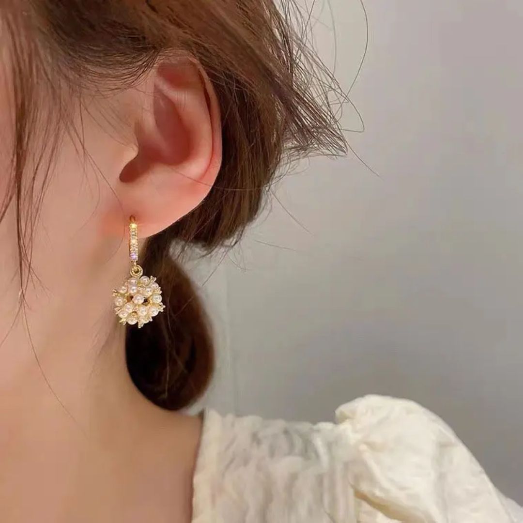 Royal Halo Pearl Earrings
