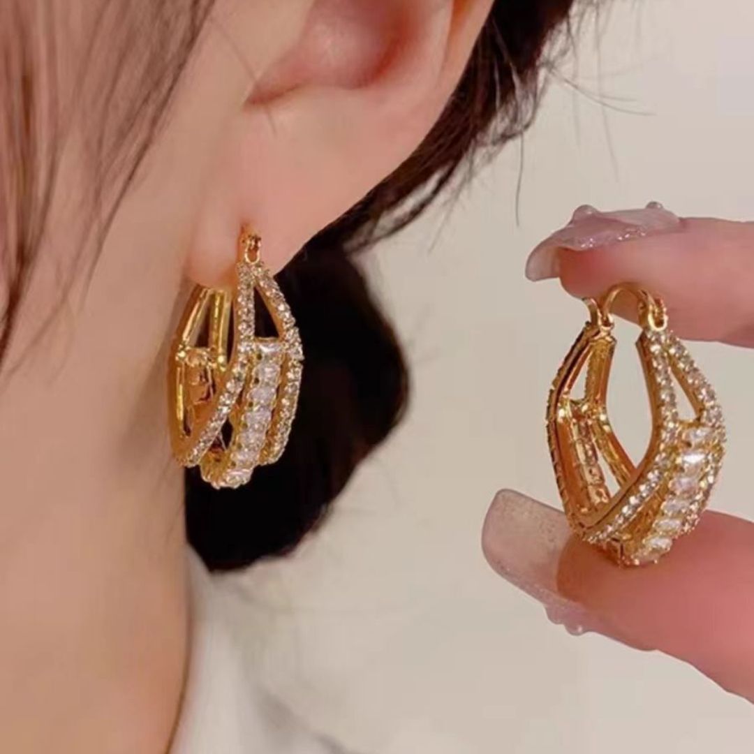 Linear Luxe Hoops Earrings
